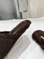 Miu Slippers Dark Chocolate Brown Imported Sheepskin