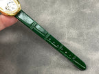 Baignoire Gold Case Green Leather Strap