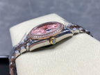 Datejust 31mm Pink Gold Steel Diamond Bezel Pink Dial