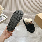 UGG Disquette Atherson Slipper Black White Wool Suede 512921