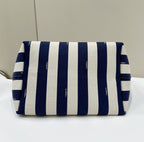 LARGE ROLL 33 IN MIDNIGHT BLUE MIX WHITE JACQUARD FABRIC