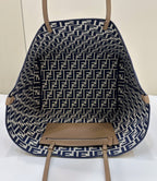 LARGE ROLL 33 IN MIDNIGHT BLUE MIX WHITE JACQUARD FABRIC