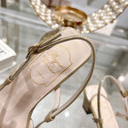 Belle Viv Metal Buckle Slingback Pumps 45 Camel Patent Leather