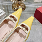 Viv Canard Pumps 55 Yellow White Patent Leather