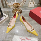 Viv Canard Pumps 55 Yellow White Patent Leather