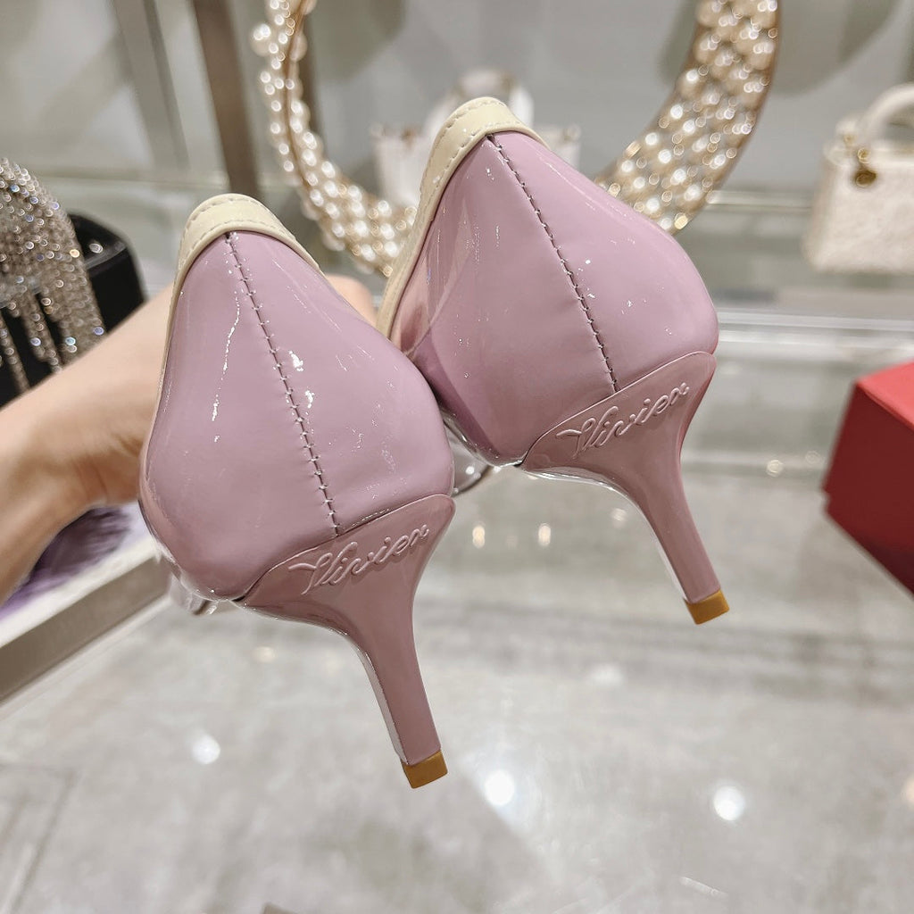 Viv Canard Pumps 55 Violet White Patent Leather