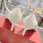 Viv Canard Pumps 55 Pink White Patent Leather