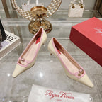 Viv Canard Pumps 55 Pink White Patent Leather