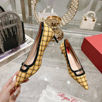 Viv Canard Pumps 55 Black Yellow Fabric