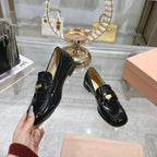 Miu 25C Loafers Black Patent Cowhide 235299
