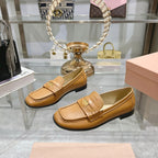 Miu 25C Loafers Caramel Cowhide 235303