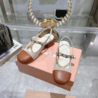 Miu 25C Slingback Pump 45MM Beige Cream mix Brown Fabric 235371