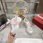 Viv 25 Square Buckle Platform White Pink Cowhide 262980