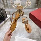 Viv 25 Thong Sandals Brown Cowhide 334690