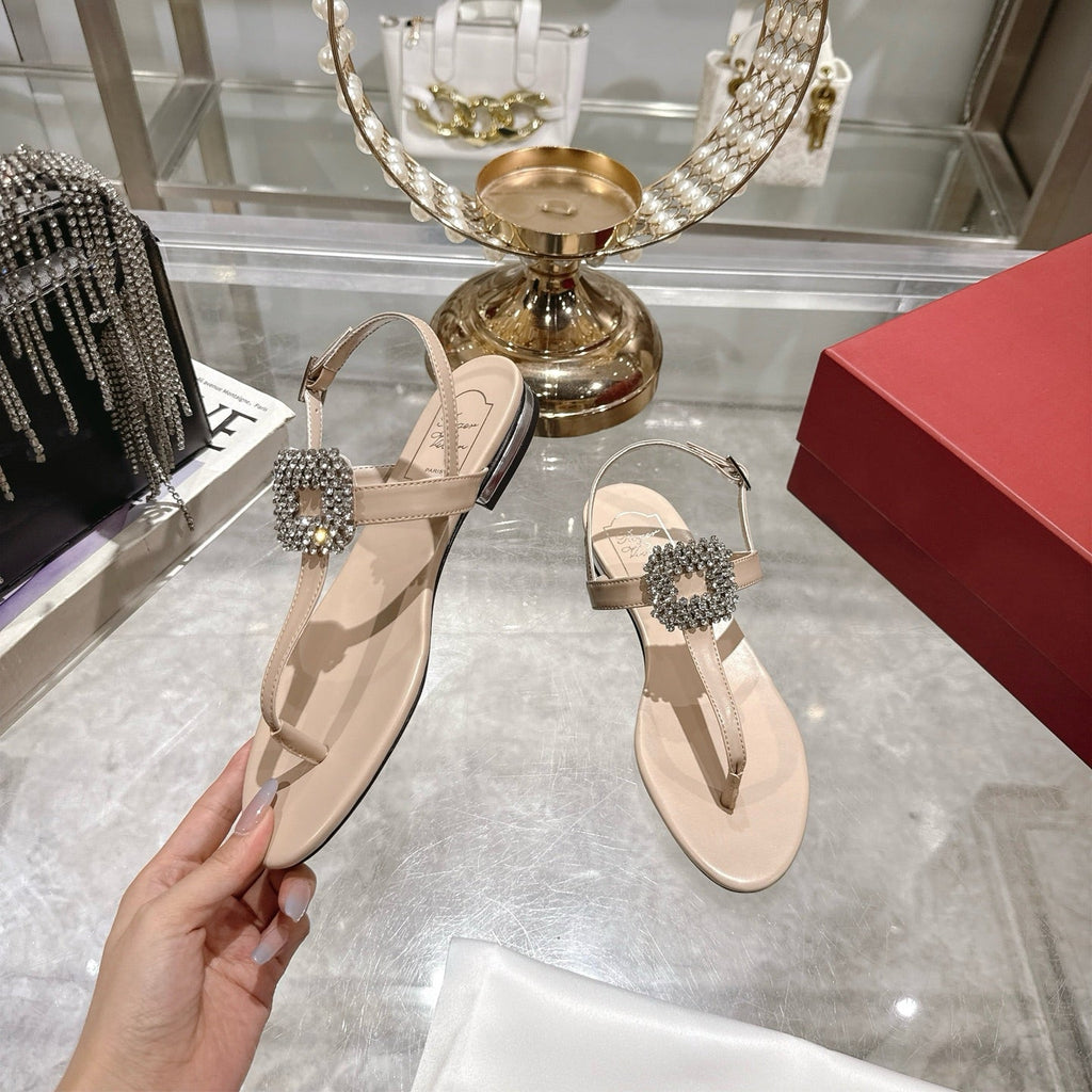 Viv 25 Thong Sandals Nude Blue Cowhide 334695