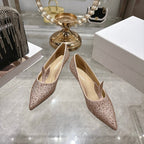 CD 26 Pump 35mm Beige Full Diamond Sheepskin 592201