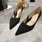 CD 26 Pump 35mm Black Full Diamond Sheepskin 592202