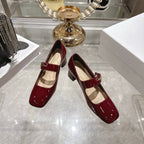 CD 26 Lolita High Heels 40 Dark Red Patent Leather 592208