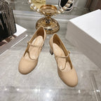CD 26 Lolita High-Heeled 40 Beige Patent Leather 592219