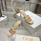 CD 26 High-Heeled Sandals 75mm Beige Patent Leather 592257