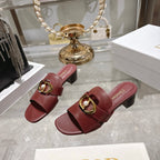 CD 26 Chunky Heel Sandals 35mm Burgundy Leather 592268
