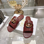 CD 26 Chunky Heel Sandals Burgundy Leather 592274