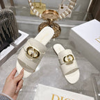 CD 26 Chunky Heel Sandals White Patent Leather 592277