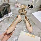 CD 26 Lolita Ballet Flats 30 Beige Patent Leather 679731