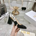 CD 26 Lolita High-Heeled 85 Black Beige Patent Leather 679734