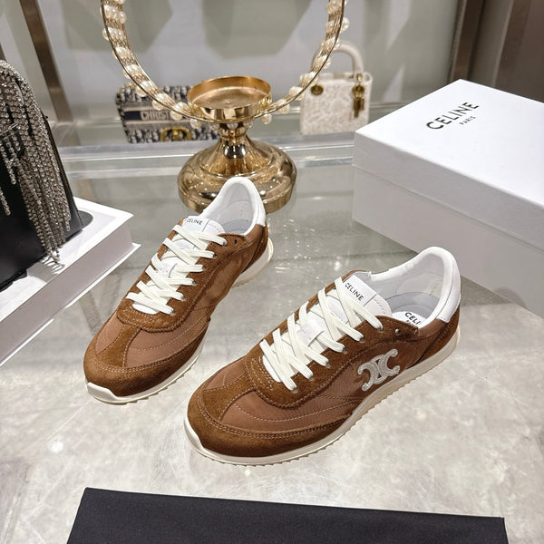 Celine Racer Sneaker Brown Suede Fabric 679819