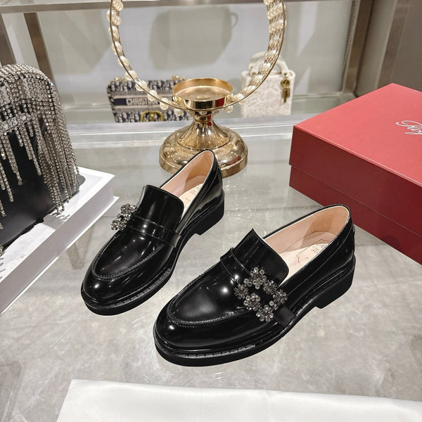 Roger Vivier 26s Viv' Ranger Loafer Black Patent Leather 679812