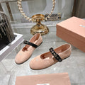 Miu 26s Ballerinas Light Pink Suede 679779