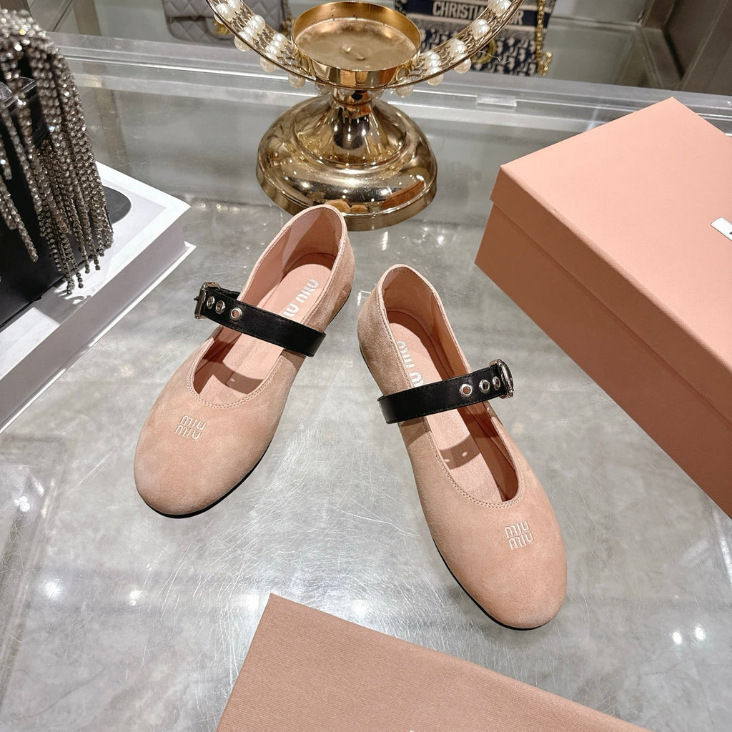 Miu 26s Ballerinas Light Pink Suede 679779