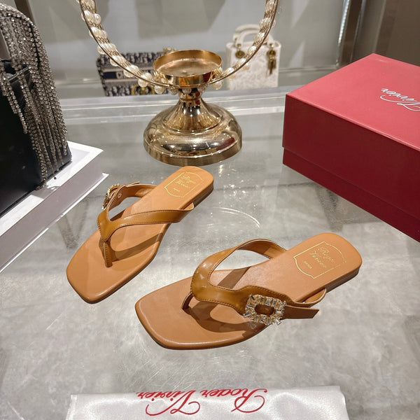 Roger Vivier 26s Thong Brown Cowhide 679813