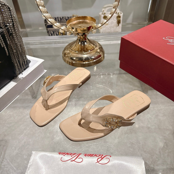 Roger Vivier 26s Thong Beige Cowhide 679814