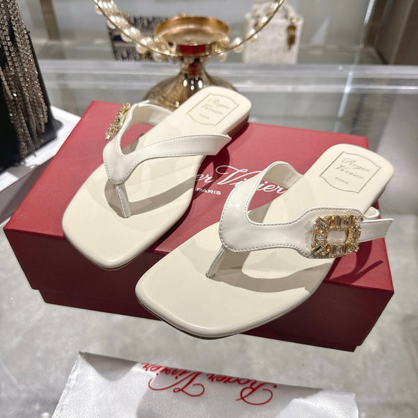Roger Vivier 26s Thong White Cowhide 679816
