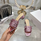 CD 26s Slippers Metallic Pink Beige Calfskin 679868