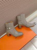 HM Frenchie 50 Ankle Boot Taupe Gray Cowhide 464341