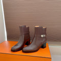 HM Frenchie 50 Ankle Boot Dark Brown Cowhide 464342