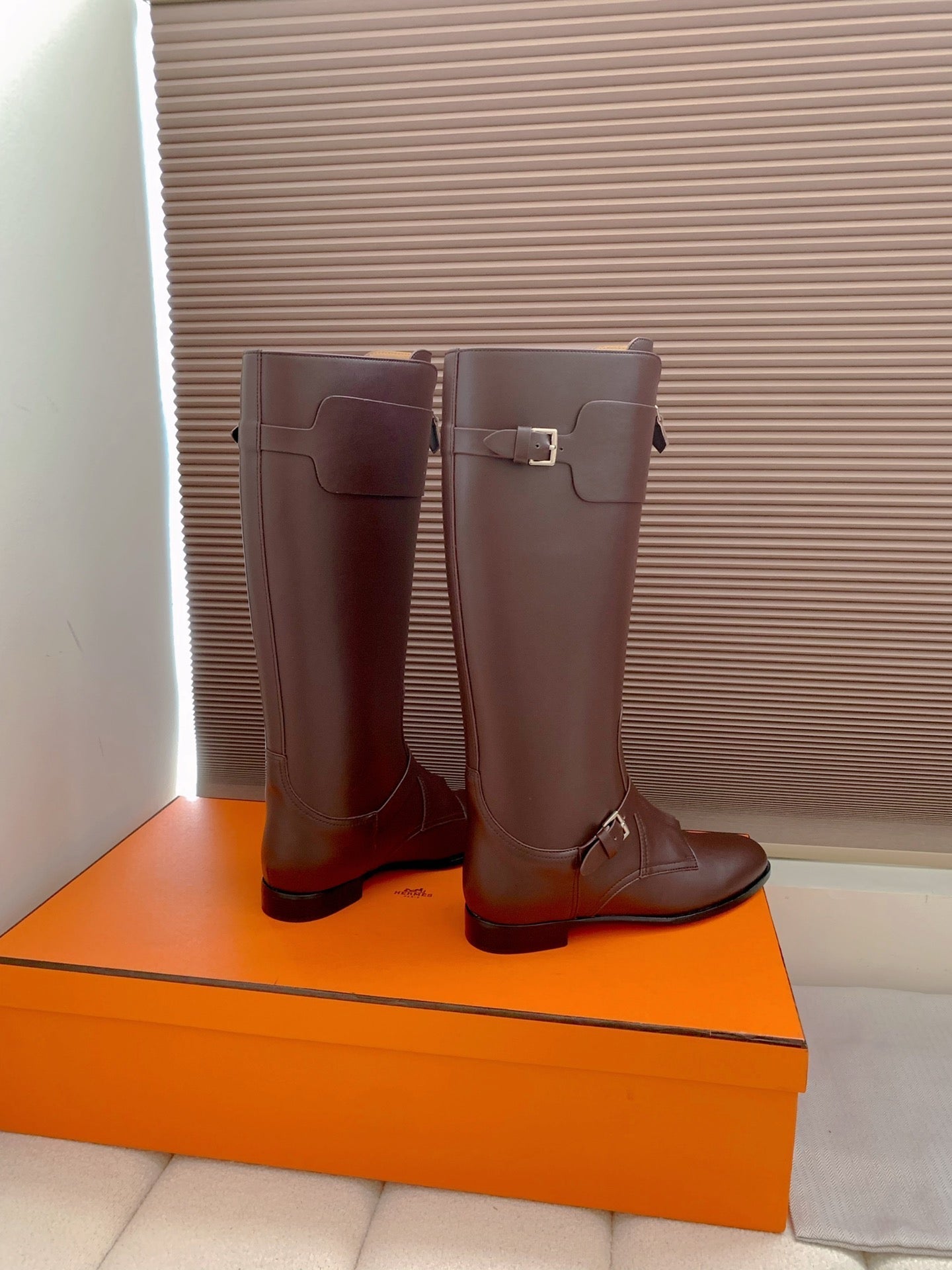 HM Riding Boots Dark Burgundy Cowhide 464358