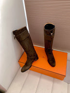 HM Riding Boots Dark Chocolate Suede 464362