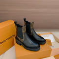 LV 25 Beaubourg Ankle Boots 40mm Black Brown Monogram Canvas & Cowhide 556843
