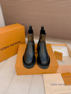 LV 25 Beaubourg Ankle Boots 40mm Black Brown Monogram Canvas & Cowhide 556843
