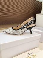 CD 26 Slingback 65 White Black Technology Fabric 614905