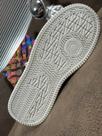 LV TRAINER SHOES IN WHITE MIX BLACK CALFSKIN
