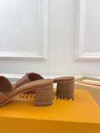 lv capri mule 45mm dark brown calfskin