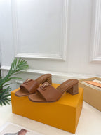 lv capri mule 45mm dark brown calfskin