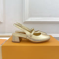 LV Romy Slingback Pump 35mm Metallic Gold Lambskin