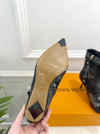 LV Stellar Ankle Boot 70mm White Mix Black Calfskin