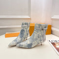 LV Stellar Ankle Boot 40mm White Mix Blue Calfskin